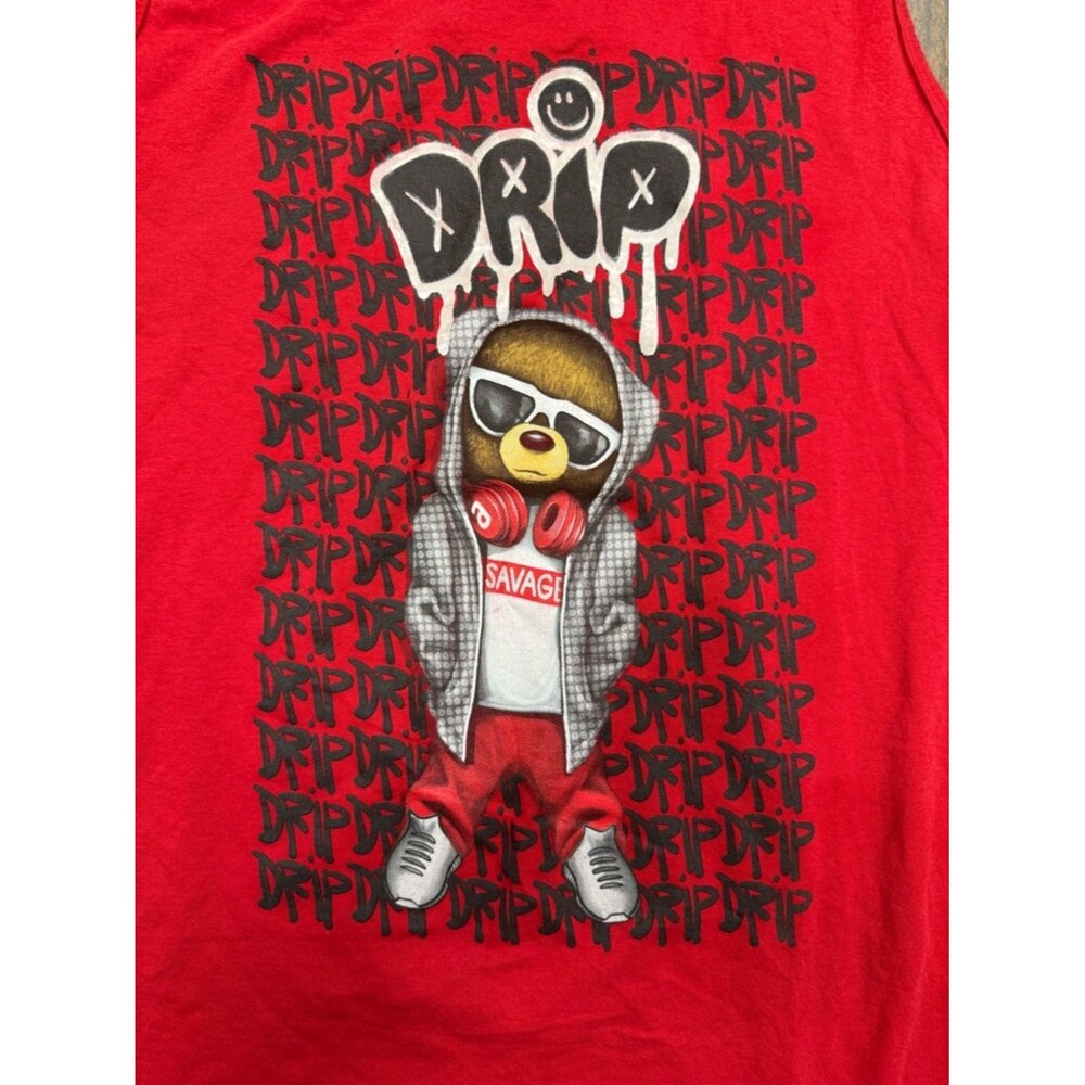HardTen Clothing Red DRIP Graphic Tank Top men’s size Medium - Picture 3 of 6